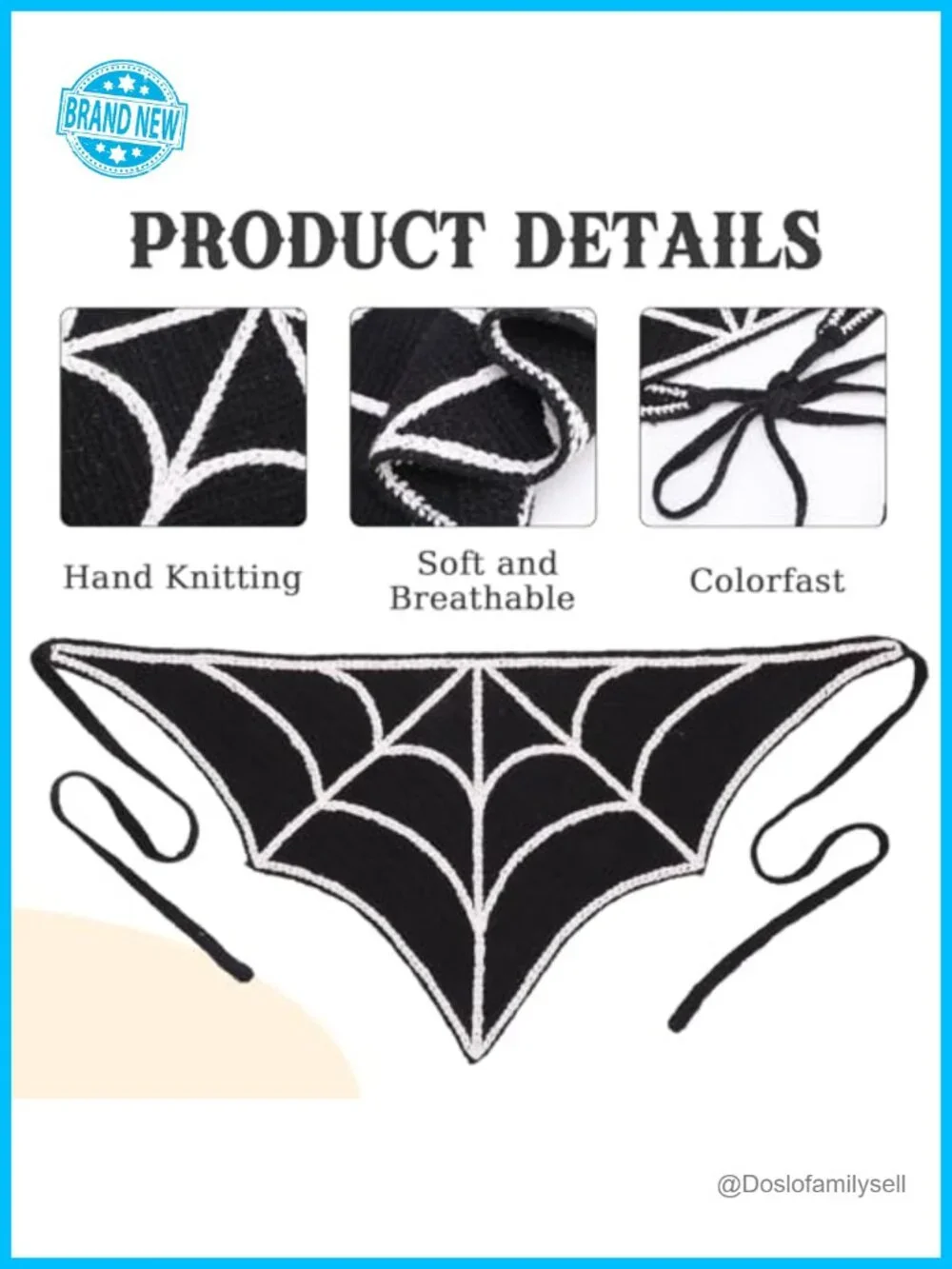 4 Pack Skull Bat Crochet Headband Gothic Triangle Hair Wrap Scarf Halloween